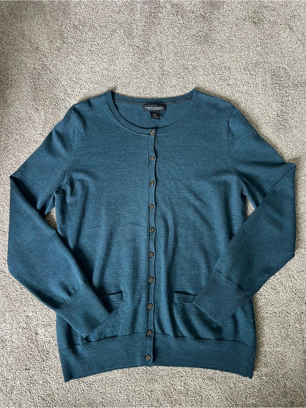 Banana Republic Teal Blue Button-Front Cardigan Sweater